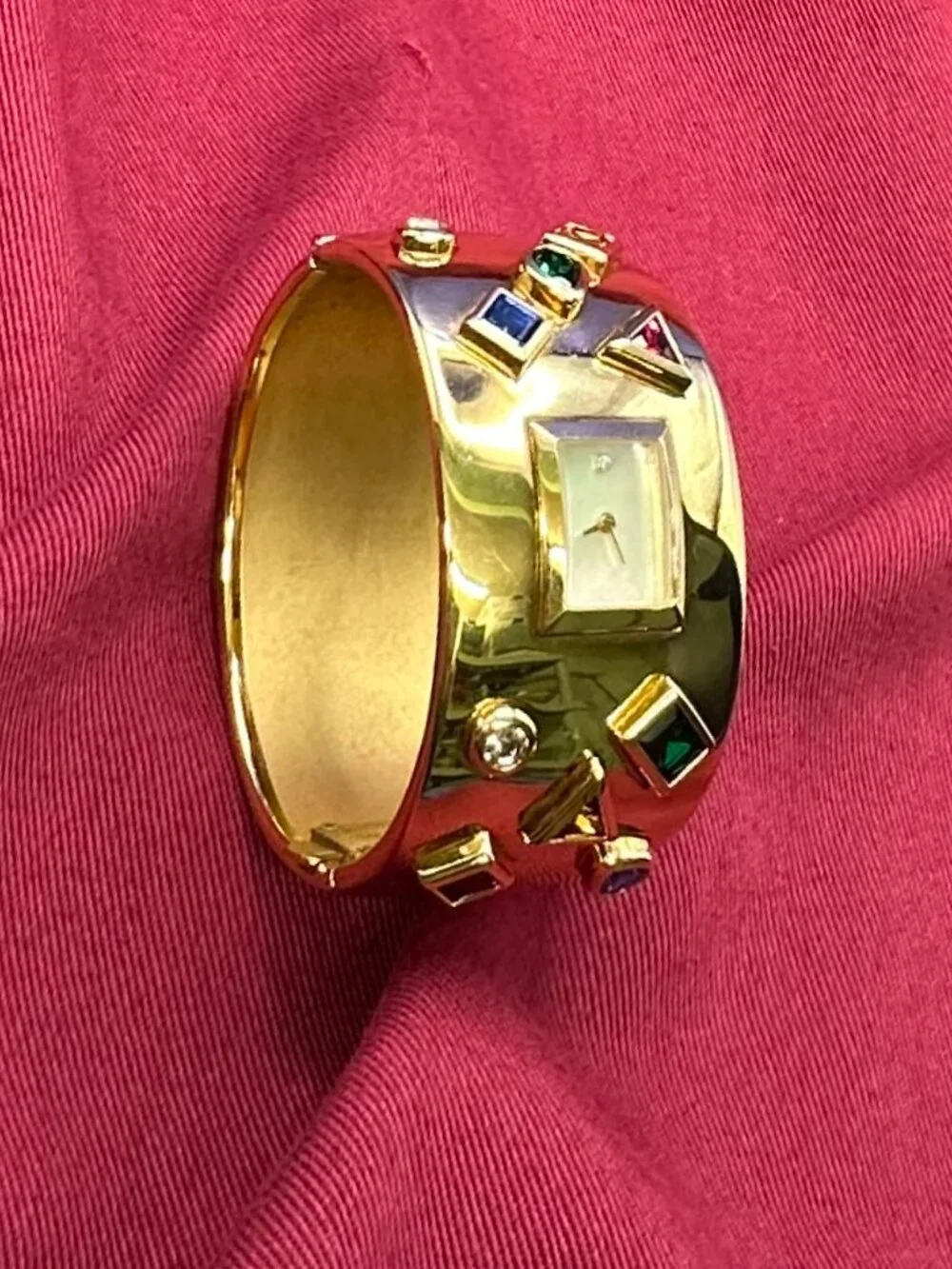 VTG Bob Mackie Franklin Mint Gold Plated Watch.  New Battery